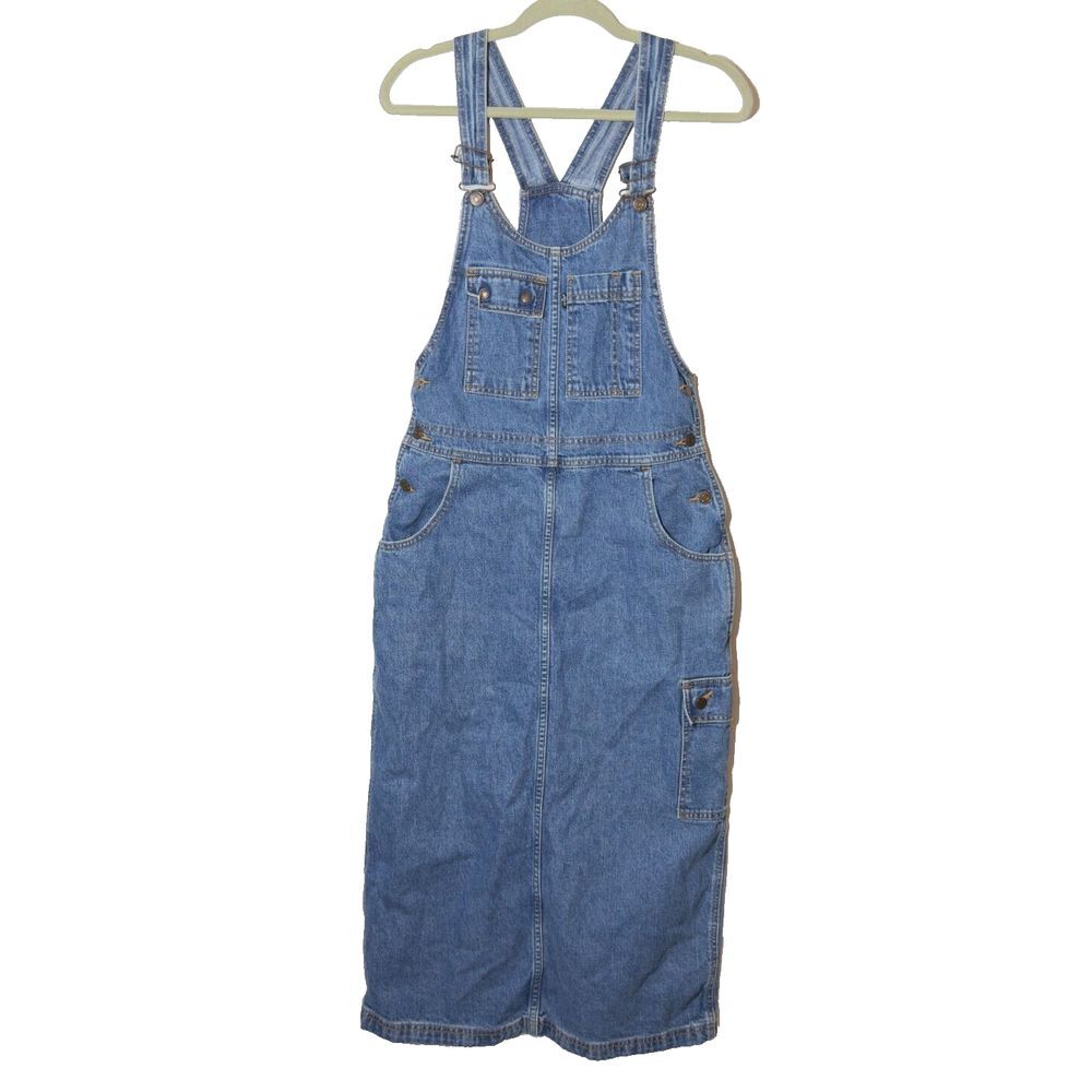 Vtg Levis Bib Overall Dress Sz S 90s Retro Cargo‎ Jumper Maxi Midi 51" Rare